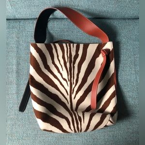 Céline Phoebe Philo twisted cabas zebra pattern pony hair very rare!